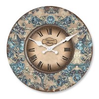 10-16 inch Vintage Retro Floral Roman Numeral Wooden Wall Clock Silent