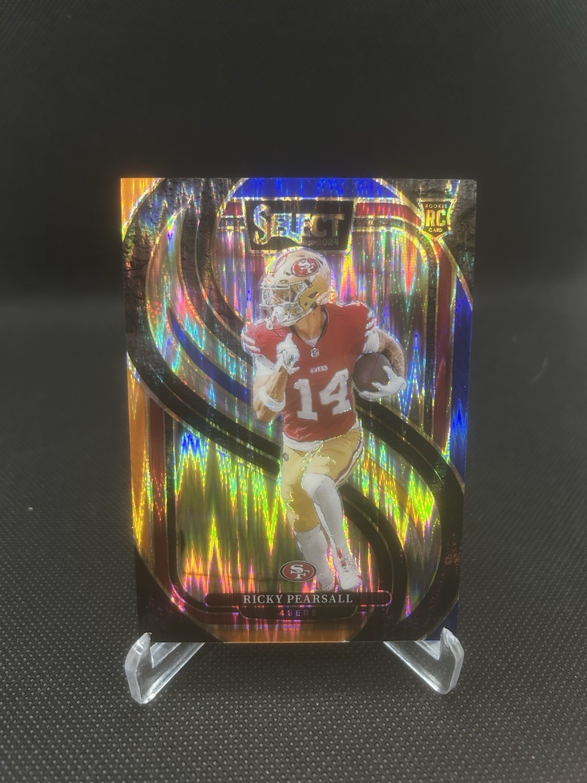 2024 Panini Select Blue & Orange Shock /35 Ricky Pearsall Premier Level RC 49ers