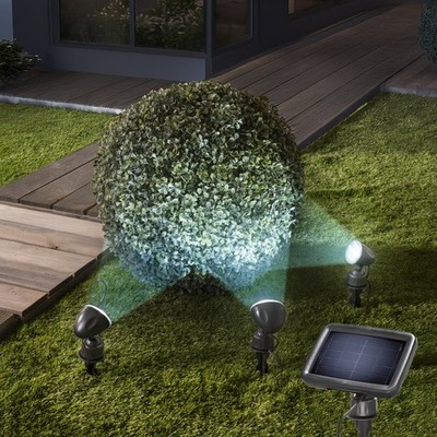 esotec Solarstrahler 3er Set Trio Professional Lichtfarbe 6500K outdoor 102542