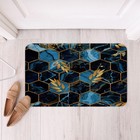 Honeycomb 16"x24" Bath Mats for Bathroom Boys Girls Blue Marble Bathroom Rugs...
