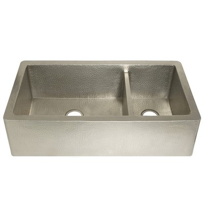 Native Trails CPK574 Farmhouse Duet Pro Apron-Front Copper Kitchen Sink, 40'' x