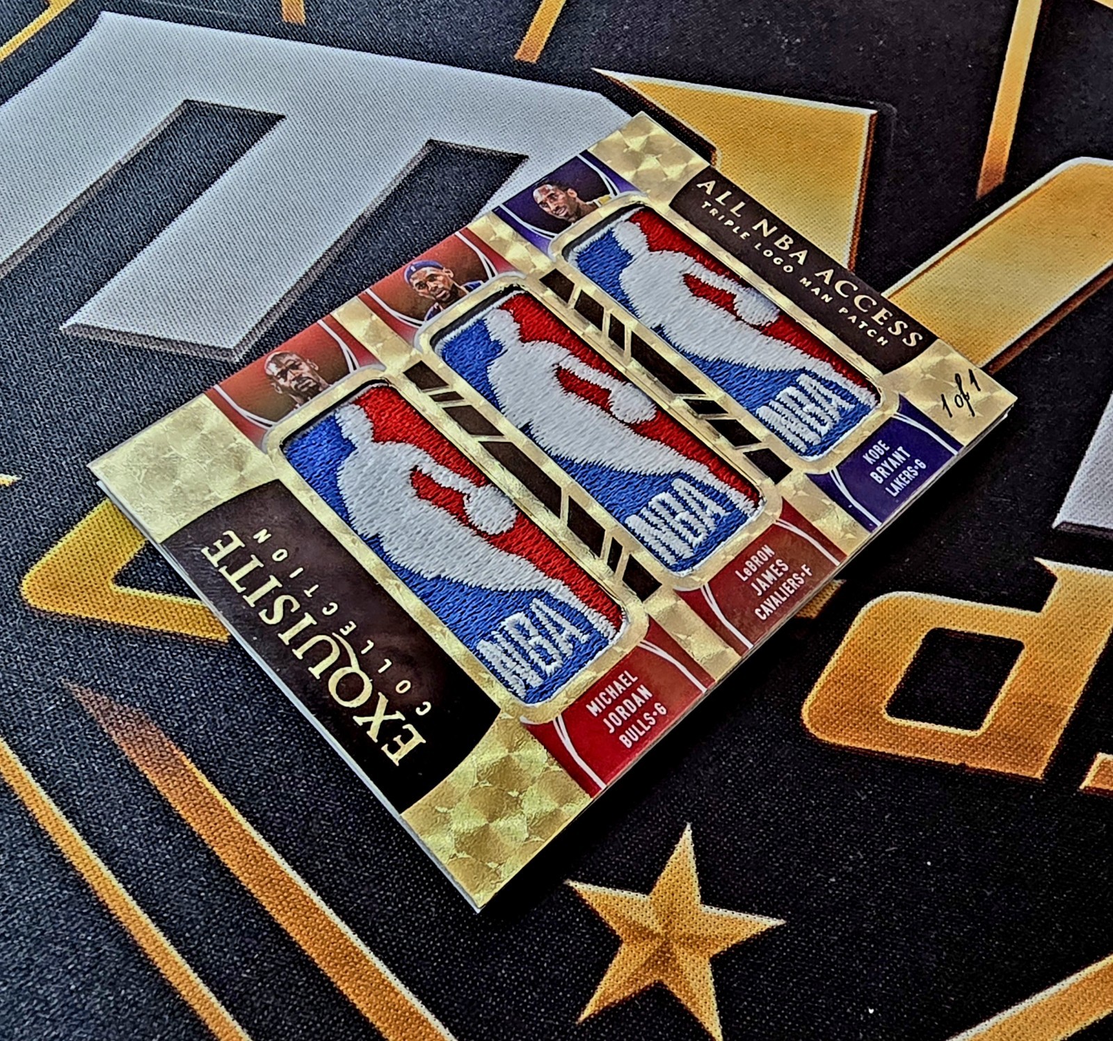 Custom MVP Cards Triple NBA legends Jordan Kobe  LeBron logoman Art card view 6