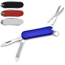 Holden USA Mini Keychain Pocket Multi Tool 5-in-1, Blue Folding Blade with Sc...