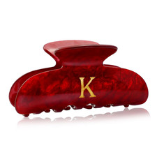 Initial Cute Hair Clips - Red Letter Elegant Hair Claw Clips, Fashion Glitter Cl