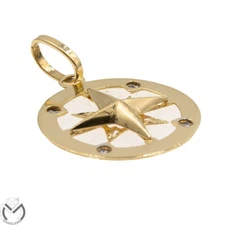 18kt Yellow Gold 750 Wind Rose Pendant -858/VE-