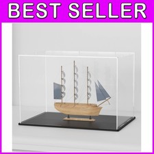 Large Clear Acrylic Display Case with Black Base 12x8x8"