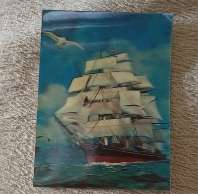 Seltene 3D Postkarte Segelschiff Teeclipper Cutty Sark TOPPAN Zürich 