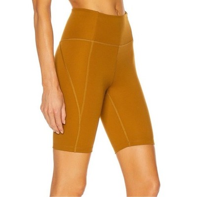 GIRLFRIEND COLLECTIVE Bronze Brown High Rise 8'' Active Gym Biker Shorts Size XS