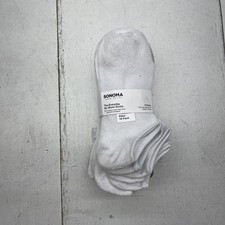 Sonoma Everyday No-Show Socks Womens Shoe Size 5-10 White Value 10 Pack