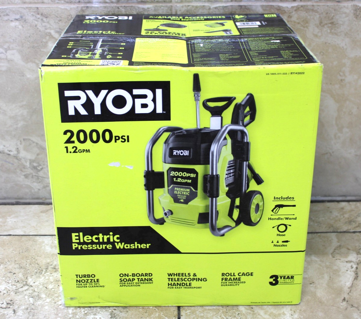 RYOBI RY142022 2000 PSI Electric Pressure Washer / NEW, FREE