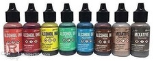 Tim Holtz Alcohol Inks and Metallics Mixatives Key West/Rodeo/Metallics