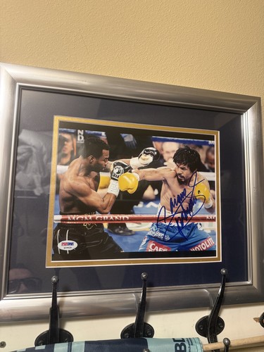 Manny Pacquiao Signed 8x10 Auto Vs Shane Mosley Photo Framed PSA/DNA