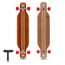 Hana Longboard Skateboard, 42" x 9.5", Bamboo with Hard Maple Core, Twin