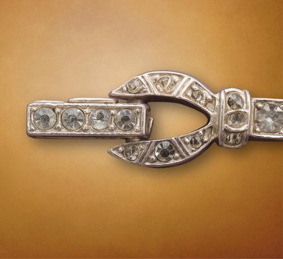 Vintage Sterling Silver Tennis Bracelet   Art Deco Rhinestone Line Bracelet