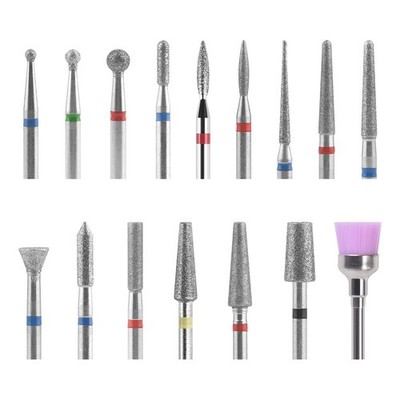 KADS 16pcs Nail Drill Bits Set, 3/32 Inch Diamond Cuticle Nail Bits Kit for N...