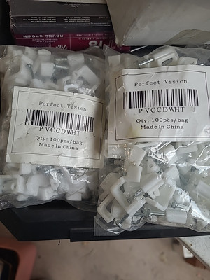 Perfect Vision PVCCDwht Dual cable Nail clips RG6 RG59 - White 2 100 CT Bags