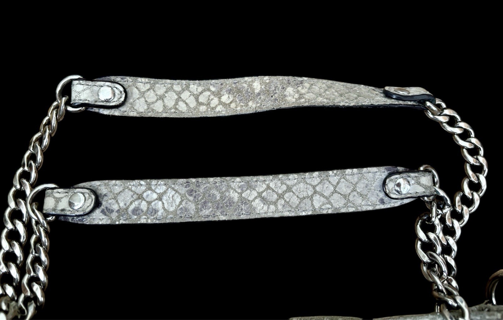 Vtg Michael Kors Jet Set Python Embossed Leather Convertible Hobo Bag  thumbnail 4