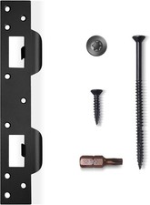 Door Strike Plate Double Opening, with Reinforced Torx Screws, Bit Matte Black
