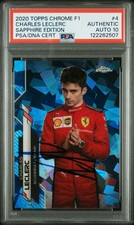 2020 Topps Chrome F1 4 Charles Leclerc Signed Sapphire Edition PSA Auto 10