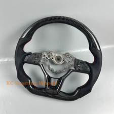 Customized Black Carbon Fiber Leather Red Stitch Steering Wheel For 2024 Nissan