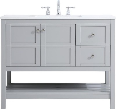 Traditional Gray Bathroom Vanity with Storage