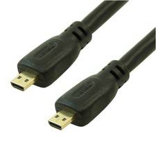 6 inch MICRO-HDMI to MICRO-HDMI w/Ethernet Male to Male Cable 32AWG Blac