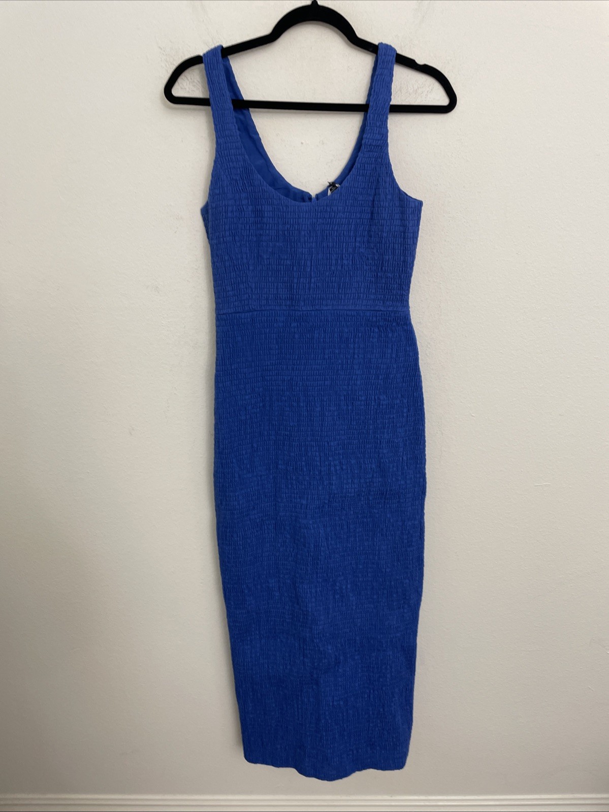 Gabriela Hearst Girard shirred linen midi dress Bright blue size 40EUR US4 $3950 image 4