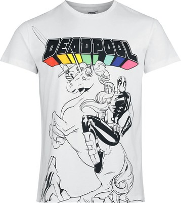 Deadpool T-Shirt Herren Unicorn weiß Fan-Merch, Filme,  Superhelden