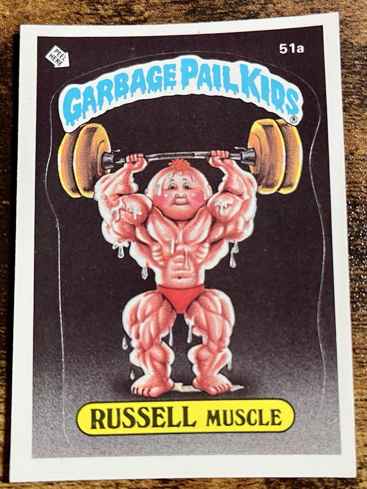 Garbage Pail Kids Topps Series 2 Russell Muscle #51a, GPK 1985 Trading Card