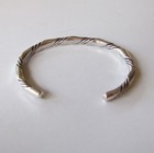 Vtg. Navajo Sterling Silver Twisted Hammered Cable Cuff Bracelet - Sm./Med. Sz. — photo 2