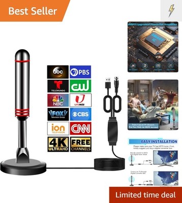 Advanced Digital TV Antenna for Smart TVs - 4K Reception & Boosted Signal