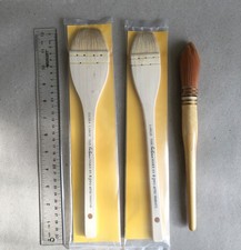 Large Watercolor Brushes - Mop Brush and 2 Flat Brushes - Hake and DaVinci 10