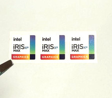 3x Intel Iris Xe Max Graphics Desktop / Laptop Sticker Label Decal 14mm x 14mm