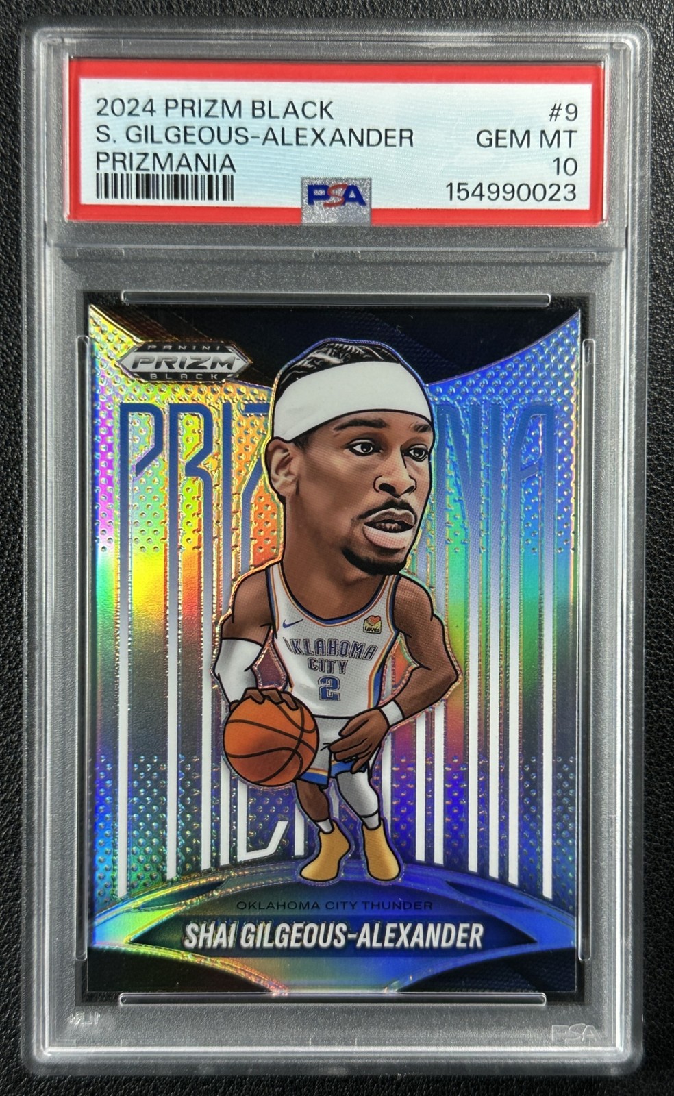 SHAI GILGEOUS-ALEXANDER PSA 10 2024-25 PANINI PRIZM BLACK #9 PRIZMANIA SP GEM