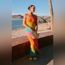 Show Me Your Mumy Island Nights Tube Dress size XS Colorful Striped NWT