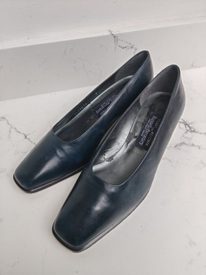 Vintage Stuart Weitzman for Russell & Bromley Leder Schuhe UK 8 Petrol Blau