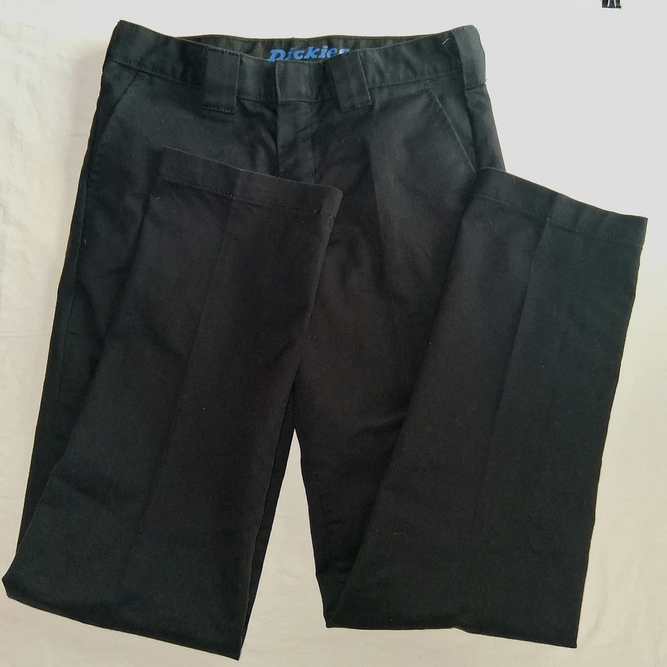 Pantalones Dickies Negros Calce Flexible Uniforme Escuela Informal Talla 14 Foto 2 de 4