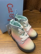 Toddler Girls' Amaya Zipper Lace-Up Combat Boots - Cat  Jack Size 6 Multicolor