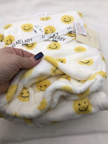 Wiegenlied gelb Smiley Gesicht Babydecke Security Lovey Fleece weiß Unisex NEU - Bild 10 von 10