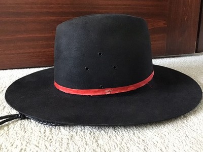 AKUBRA Mens Black Pilbara Imperial Quality Pure Fur Felt Hat Size 58 (7 1/4 US)