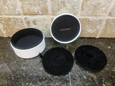 Pandora Round White Jewelry Box Storage Case Bracelet Charms 4.75 Inserts