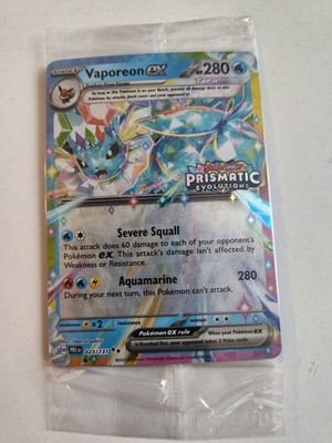 Pokemon Prismatic Evolutions Stamped Promo HOLO Vaporeon EX #023/131 - Sealed