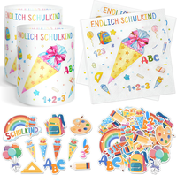 20 StüCk Servietten Einschulung + 12 Windlicht Tischdeko + 60 StüCk Konfetti Str