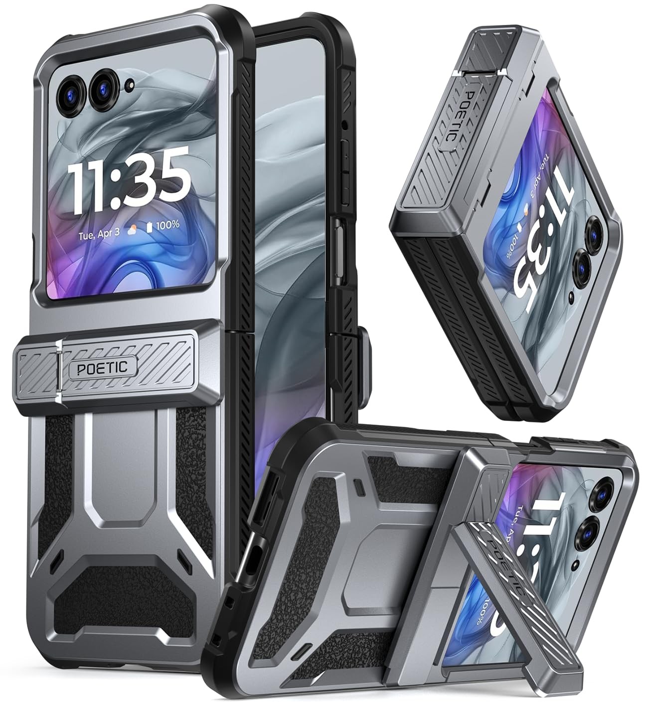 Poetic Spartan - Custodia per Motorola Moto Razr 50 2024, [cavalletto] (Z2d)