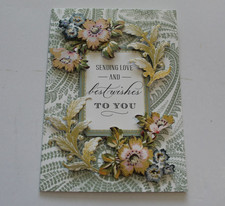 Anna Griffin "Sending Love Best Wishes To You" Birthday Handmade Layered Card