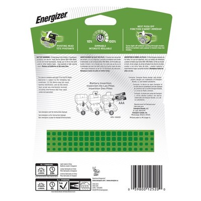 Energizer HDC32E Vision HD 250 Lumens Green LED Headlight Alkaline AAA Battery