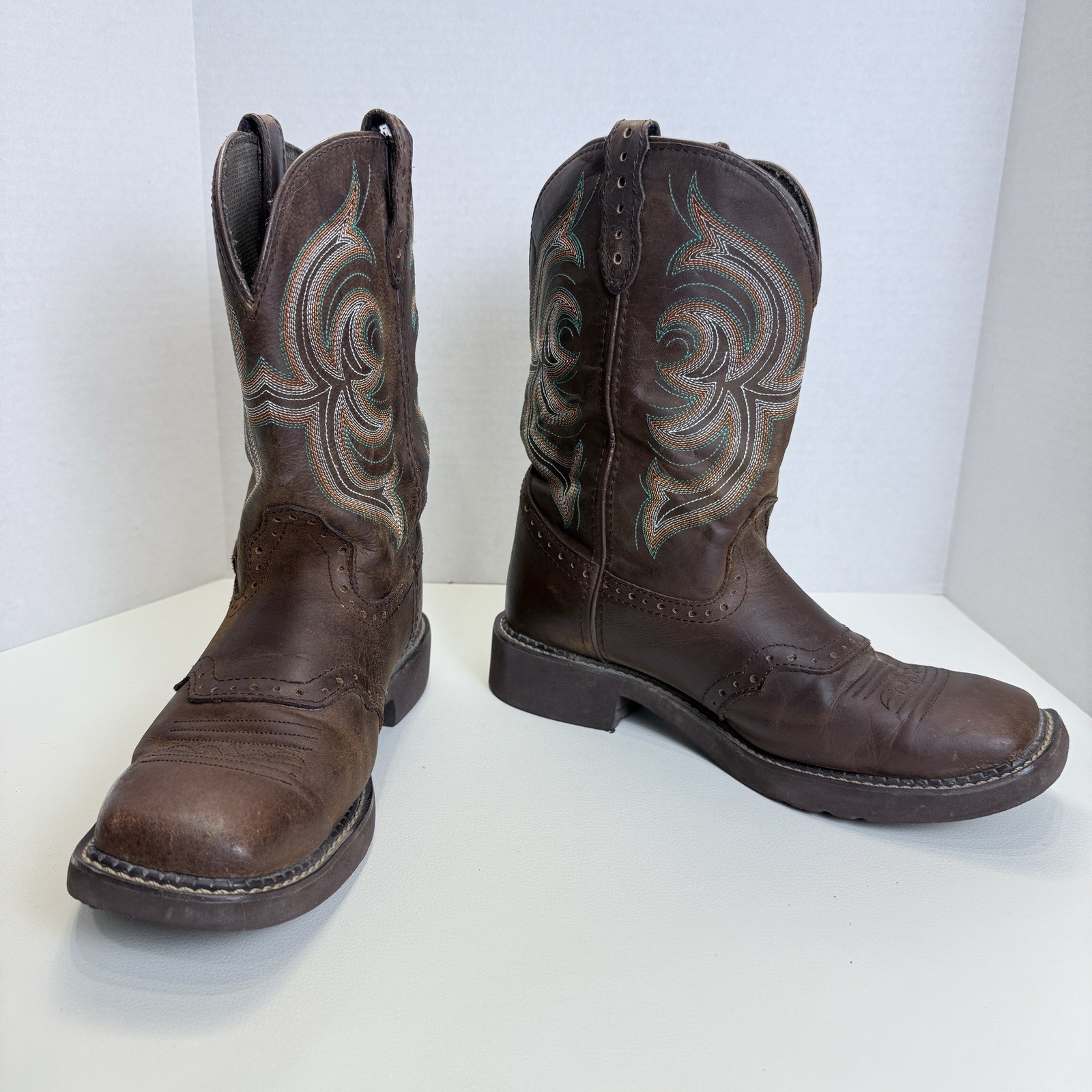 Justin Gypsy Aged Bark Western Square Toe Cowgirl Boots L9984 Womens Size 9.5B