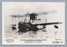 Supermarine Sea Eagle Flying Boat Photo Postcard RPPC Pamlin Channel Islands