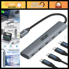 10 Gbps USB C Hub Splitter, 4-Port USB C 3.2 Adapter with 100W Power Delivery