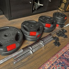 Adjustable Dumbbell Barbell Weights Set 30kg Home Gym Hand Weights Pair Kit